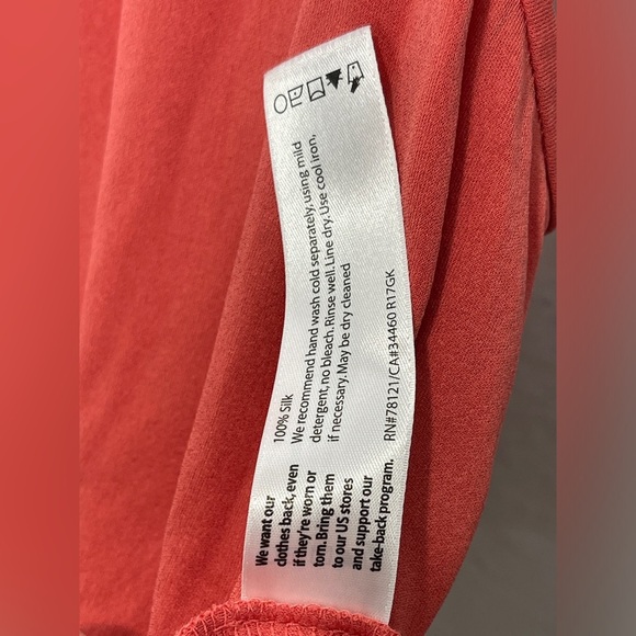 Eileen Fisher Scoop Neck 100% Silk Tank Top Persimmon Size XL - Picture 5 of 5